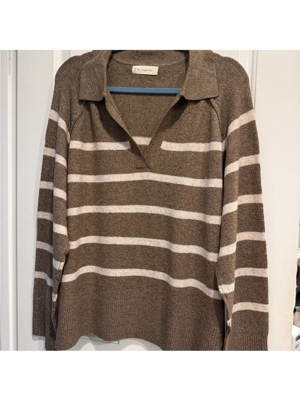 Graham Striped Poli Pullover V-Neck Sweater New - Picture 3 of 6
